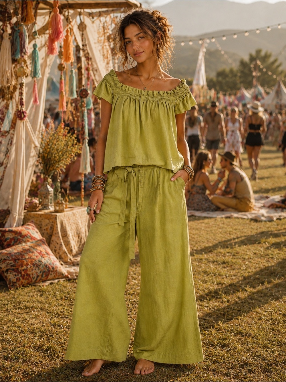 Free People Everything Set linen blend size 4